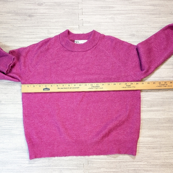 Zara Alpaca & Wool Blend Mock-Neck Pullover Sweater, Soft, Cozy, Warm, Sz S - Picture 8 of 11